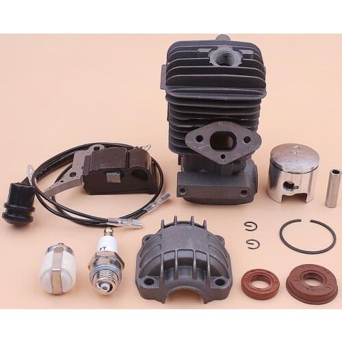 34mm Cylinder Piston Engine Pan Base Kit For Chinese 2500 25cc Ignition Coil Fuel Filter Spark Plug Oil Seal Set Chainsaw Part