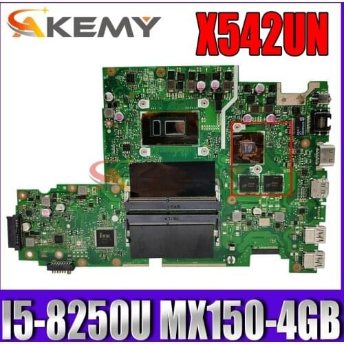 Akemy X542UN Laptop motherboard for ASUS VivoBook 15 FL8000UN V587UN X542UR X542UQ X542Uoriginal mainboard I5-8250U MX150-4GB