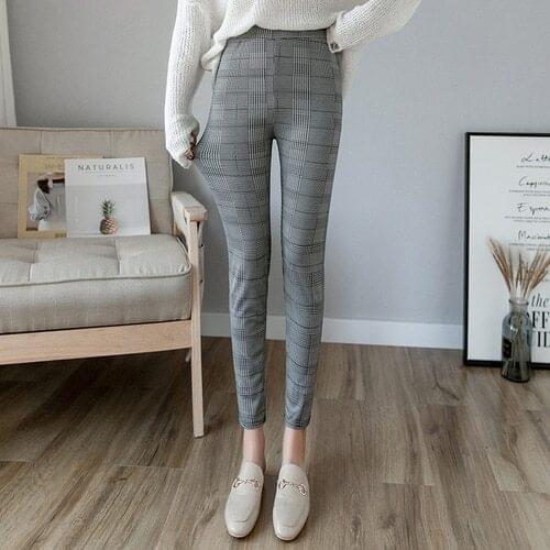 AUFYSO Women's Plaid Trousers