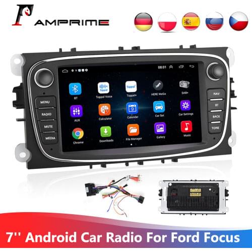 AMPrime Android GPS Car Radios 2Din Car Multimedia player 7'' Audio Video Player For Ford/Focus/S-Max/Mondeo/GalaxyC-Max 2G RAM