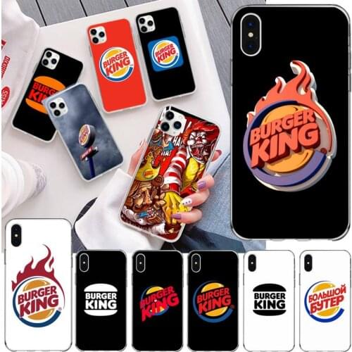 Burger king logo Cover Black Soft Shell Phone Case for iPhone 11 pro XS MAX 8 7 6 6S Plus X 5S SE 2020 XR cover