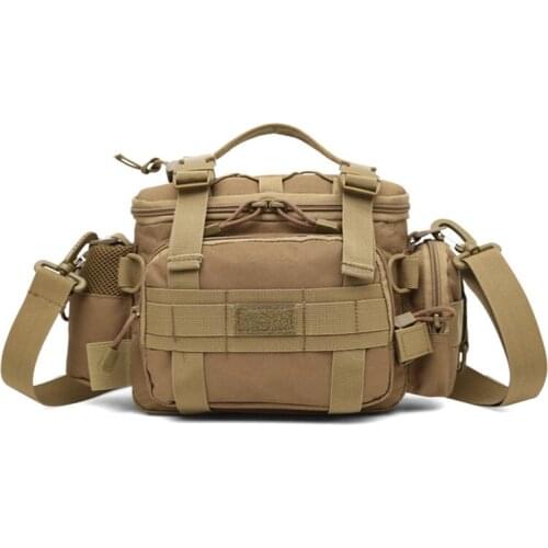 DKSAHEMTB Fishing Bag Multifunctional Fishing Tackle Bag Outdoor Shoulder Crossbody Bags Fishing Reel Lures Storage Bags MJ