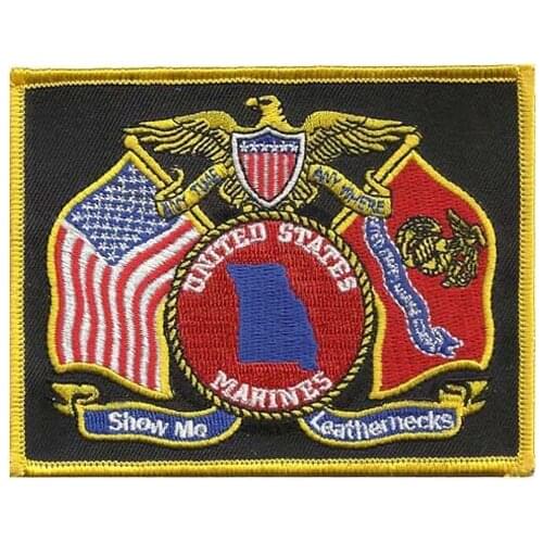 Show Me Leather Necks Embroidery Emblem Made by Twill with Merrow Border and PVC Backing Customized MOQ50pcs free shipping