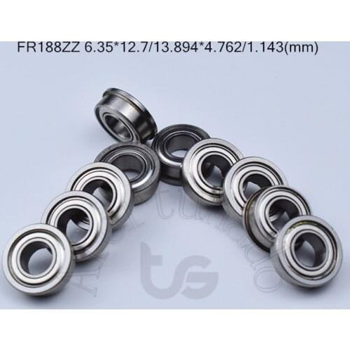 FR188ZZ 6.35*12.7*13.894*4.762*1.143(mm) 10pieces R188 Flange bearing metal sealed free shipping ABEC-5 chrome steel bearings