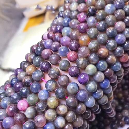 ICNWAY 15inch Sapphire Colored Gems 7mm Round Gemstone Beads for Jewelry Making Necklace Bracelet