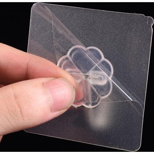 2Pcs Door Hook Adhesive Wall Hooks Transparent Anti-Skid Traceless Heavy Duty Stick On Hook Bathroom Kitchen Wall Stickers