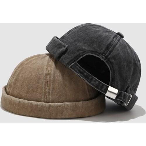 Summer Cotton Brimless Cap hats for men street hip hop hat retro casual womens beanie hats Unique portable sun hat Solid color