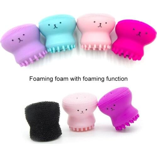Small Octopus Shape Silicone Face Cleansing Brush Exfoliator Blackhead Remover Pore Cleaning Brush Soft Face Scrub Washing Brush