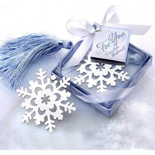 Book Marker Snowflake Bookmarks Winter Flower Pendant Gifts Tassel Favors Thanksgiving Birthday Gift With Gift Box