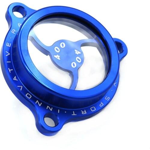 Engine Oil Filter Clear Cover For KAWASAKI KFX 400 KFX400 2003-2006 2005 2004 CNC Motorcycle Blue Black