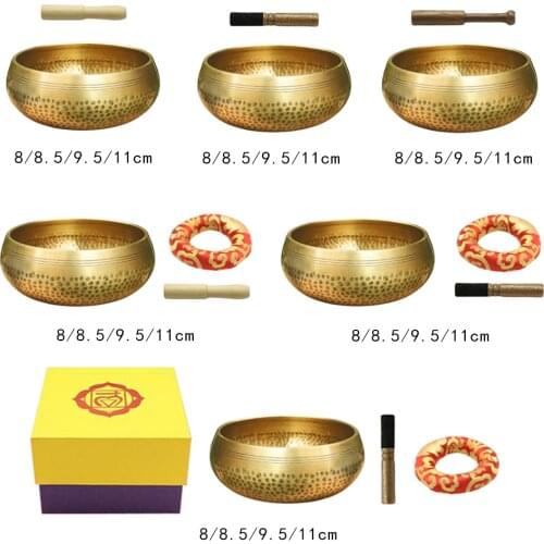 Copper Singing Bowl Set Buddhist Chakra Meditation Bowl Religion Belief