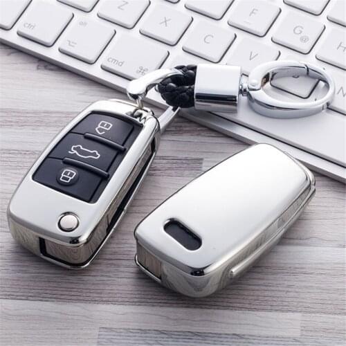 Soft TPU Car Key Cover Fob Case Shell For Hand-woven Keychain Keyring