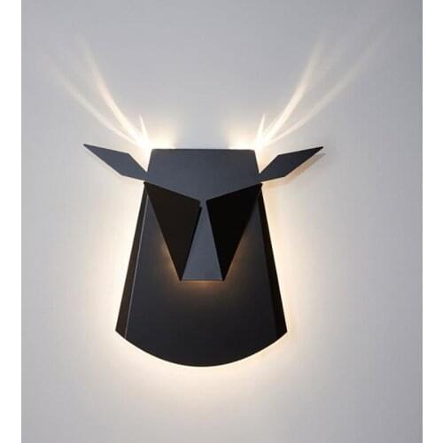 Nordic LED Wall Lights colorful cartoon Deer Antlers Bedroom Reading Sconce Wall Mounted Children room Lighting E27