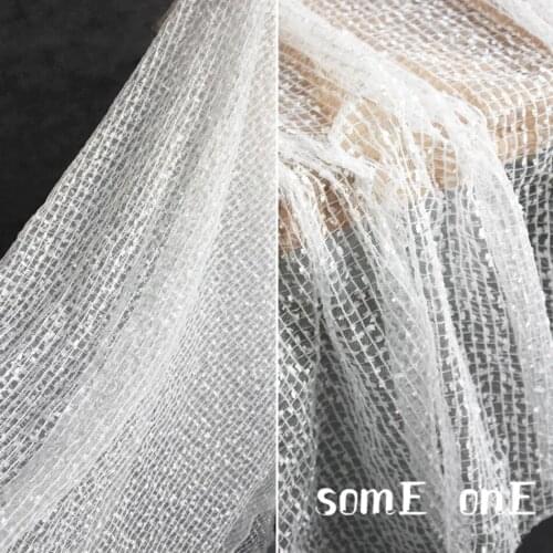 New Mesh Tulle Fabric Floral Pastoral style DIY Patchwork bazin riche Fluffy skirt Decor Doll Dress Designer Fabric 50*145cm