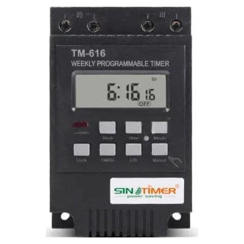 220V 110V 12V 30AMP TM616 Control Load 7 Days Programmable Digital TIME SWITCH Relay Timer Control - 220V