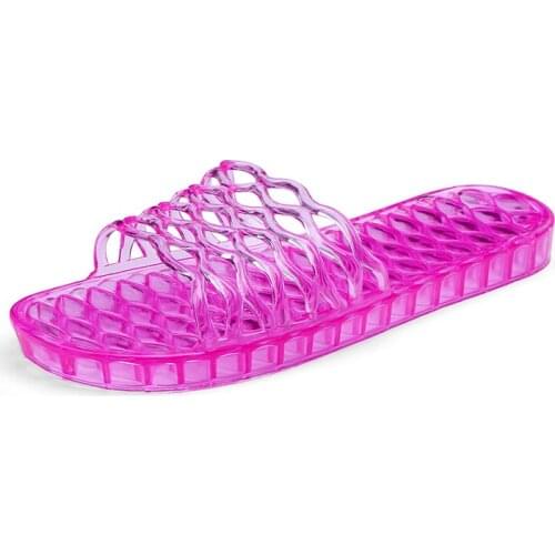 Jelly Slippers Women Summer Sandals Candy Colors Transparent Casual Sandals Female Flat Beach Slides Slip On Shoes Zapatos Mujer