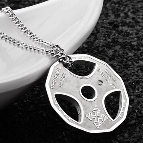 Droppshiping New Fashion Dumbbell Bodybuilding Pendant Necklace Men Women Unisex Jewelry Gifts d88