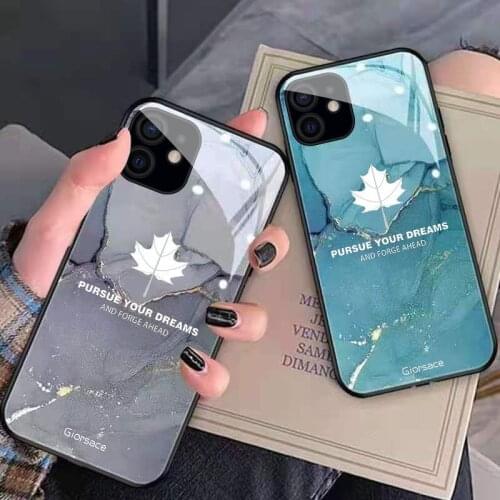 Luxury Marble Glass Case For iPhone 12 11 Pro Max SE XSmax XR X 8 7 6 Plus Protection Phone Cover