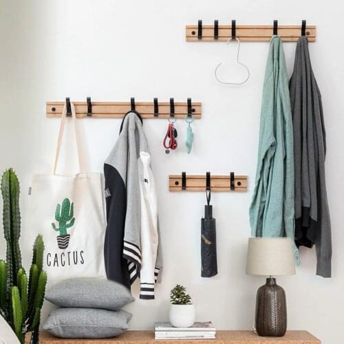 Nordic Fashion Style Bedroom Furniture Coat Rack Clothes Hanger Hooks Living Room Closet Bamboo Hat Racks Coat Hanger Wall Hook