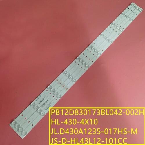 4pcs LED Backlight strip 10lamp For 43inch LED43HD580 RH43-D4302X-01A-DL HL-430-4X10 LED43HD310 PB12D830173BL042-002H 83CM