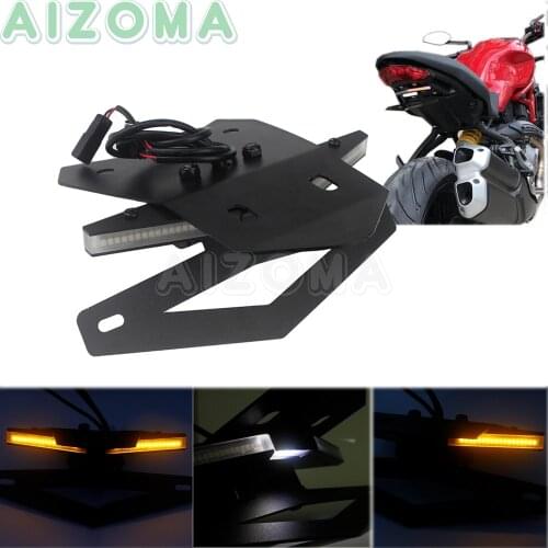 LED Tail Tidy Fender Eliminator Integrated License Plate Signal Lights Bracket For Ducati SuperSport 939 S / Monster 797 Plus