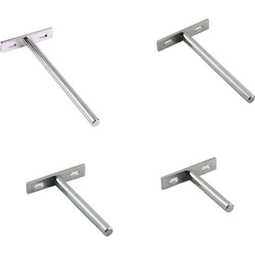 N58C T-shaped Hidden Floating Shelf Bracket Wall Layer Board Fixing Parts Heavy-duty Blind Shelf Supports Rustproof Bracket