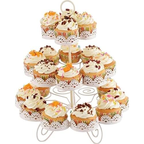 Three Tier 22pcs Cupcake Stands for Kids Birthday Party Cake Decoration Baking Shop Cake Tools Dinnerware Food Candy Tray