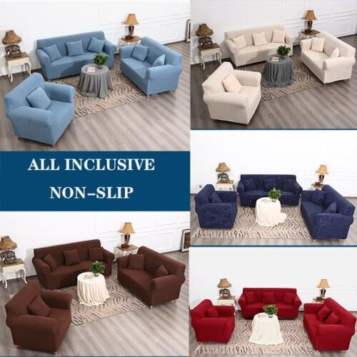 Knitted jacquard stretch sofa cover cover lazy embossed Nordic removable and washable dustproof single double cushion