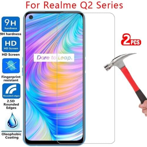 Tempered glass screen protector for realme q2 pro q2i case cover on realmi q 2 i 2i 2q q2pro protective phone coque bag realmeq2