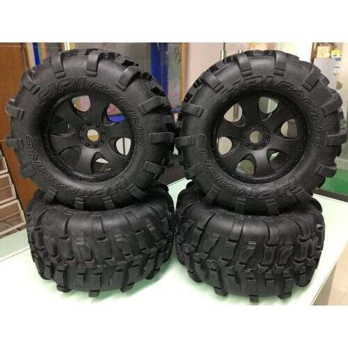 1/8 Racing buggy Black Six Spoke Wheel Tire set for HPI 4.6 XL Flux E-REVO Hobao MT 2pcs