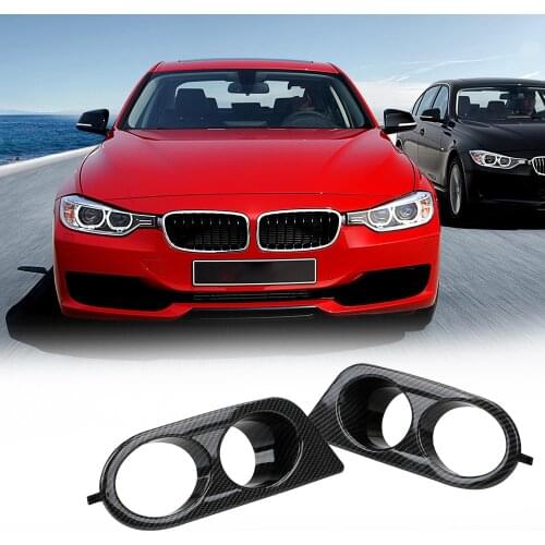 Dual Hole 1 Pair Plastic Car Fog Light Covers Front Bumper Fiber/Black Surround Air Duct For BMW E46 M3 2001-2006