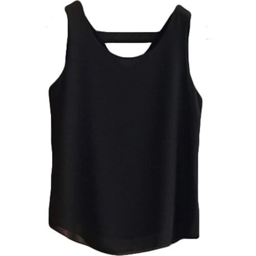 2021 Fashion Brand Womens blouse Summer sleeveless Chiffon shirt Solid V-neck Casual blouse Plus Size 4XL Loose Girl Top