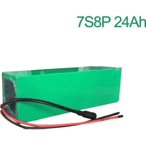 24V 24Ah 25.9V 7S8P 18650 Li-ion Battery Pack E-Bike electric bicycle 215x90x70mm