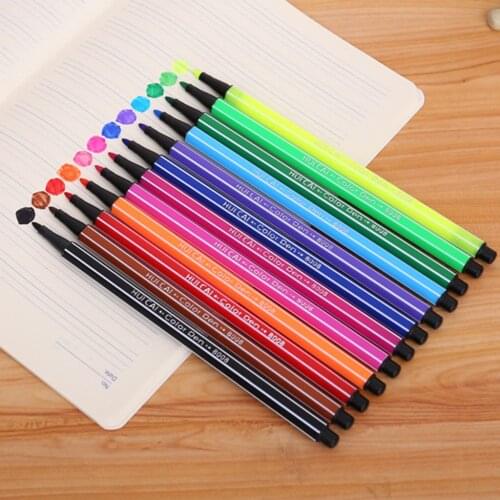 36 Colors Fibre Felt Tip Coloring Pen Washable Ink Non-Toxic for Art Drawing School Student Children Graffiti