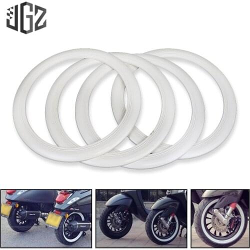 4pcs Motorcycle 12inch Rubber Tire Stickers Tire Side Armor Piece Vintage White Clip for Vespa Sprint Primavera 150 Fly125 Ra-gp