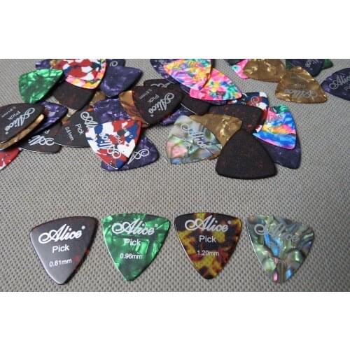 50pcs various of (colour and thickness) Large triangle"Celluloid" Guitar Pick