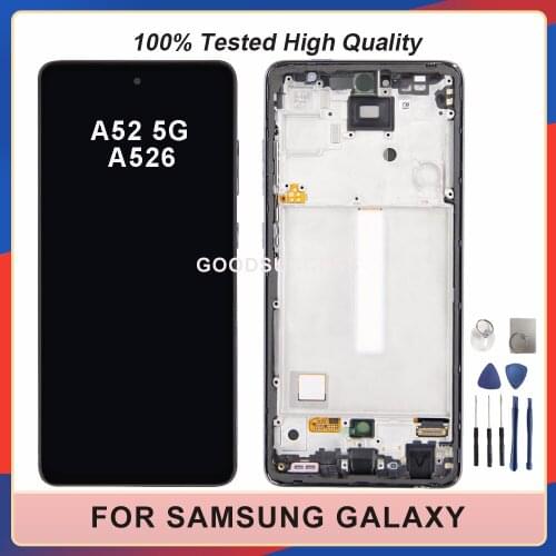 6.5'' Original For Samsung Galaxy A52 5G A526F A526F/DS A526 LCD Display Touch Screen Digitizer Glass Panel Assembly Free Tools