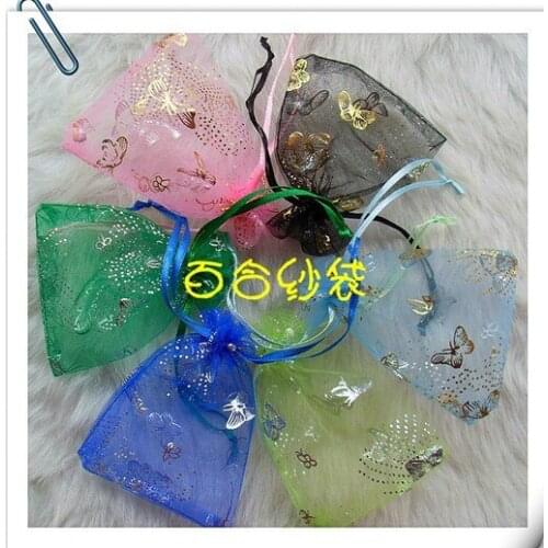 Butterfly bronzier gift yarn bags Small gift packaging yarn bags jewelry bags cosmetic yarn bags 9 12