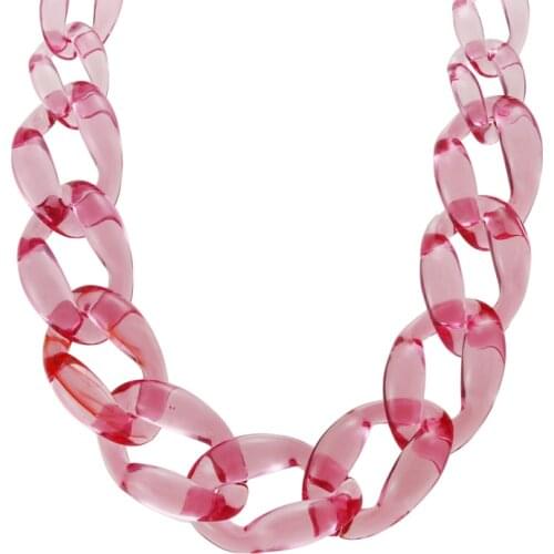 Big Choker Clear Acrylic Chain Long Necklace Bohemian Transparent Chunky Chain Choker Necklaces For Women Jewelry Accessories