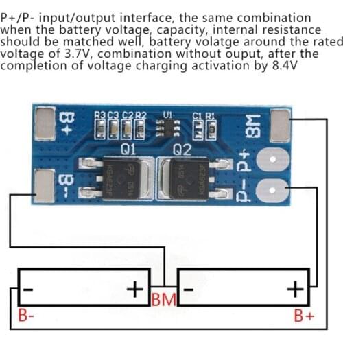 C5AC 2S Li-ion Lithium Battery 18650 Charger Protection Board 8A 7.4V 8.4V
