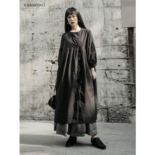 Cakucool 2020 spring dark retro mountain style large size loose fashion comfortable baby shirt style dress