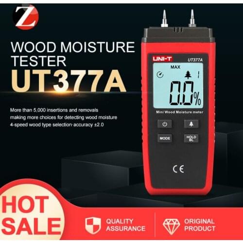 Digital Wood Moisture Meter UT377A Hygrometer Humidity Tester LCD Backlight for Paper Plywood Wooden Materials