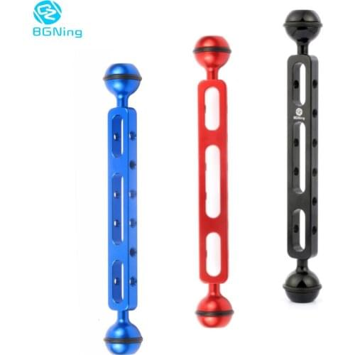 Diving Extension Arm 1" Dual Ball Head Joint Tactical Grip Selfie Lengthen Rod Mount for Gopro Yi 4K for DJI Osmo Action Camera