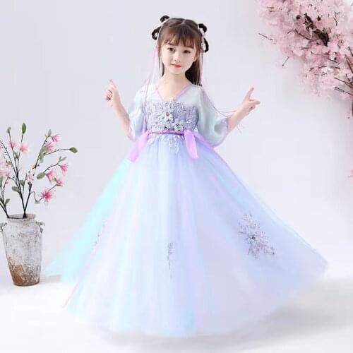 Children Traditional Chinese Clothing Princes Dancing Dress Kids Ancient China Festival Outfit Fairy Costume Girls