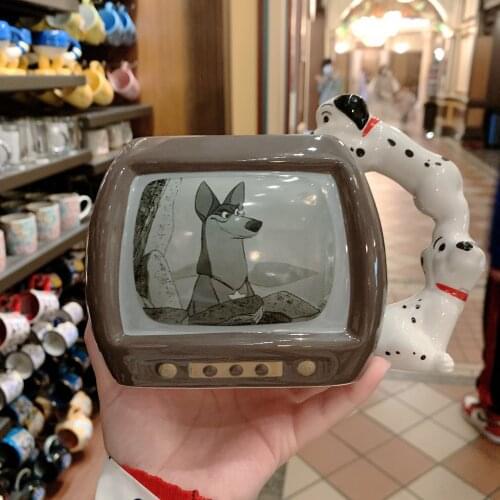 Disney Zhonggou Mug 101 Dalmatians Ceramic TV Set Cartoon Drinking Cup Kawaii Mug