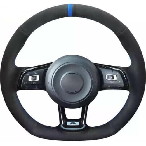 For VW Golf 7 GTI Golf R MK7 Polo Scirocco Hand Sew Car Steering Wheel Cover anti-slip design all season