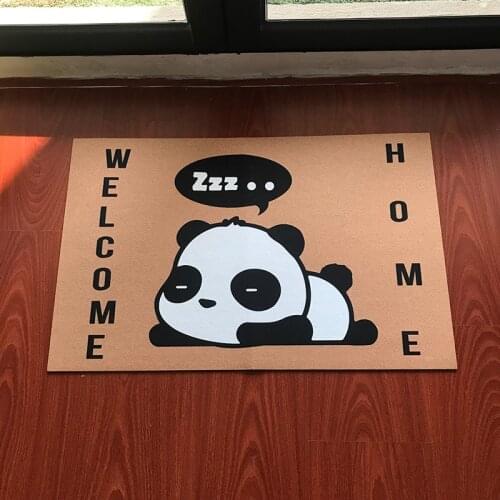 Welcome Door Mats Indoor Cute Sleeping Panda Doormat for Entrance Door Carpet Shoe Scraper Carpet Front Door Mats Outdoor