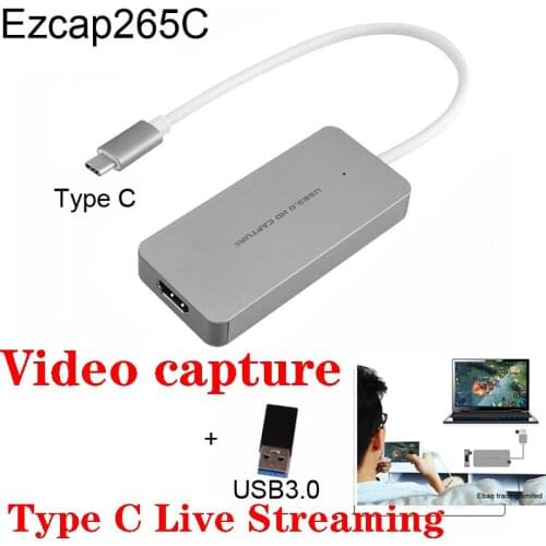 Ezcap 1080P Full HD Video Recorder 265C HDMI to TYPE C Video Capture Card Device For Windows Mac Linux Support Live Streaming