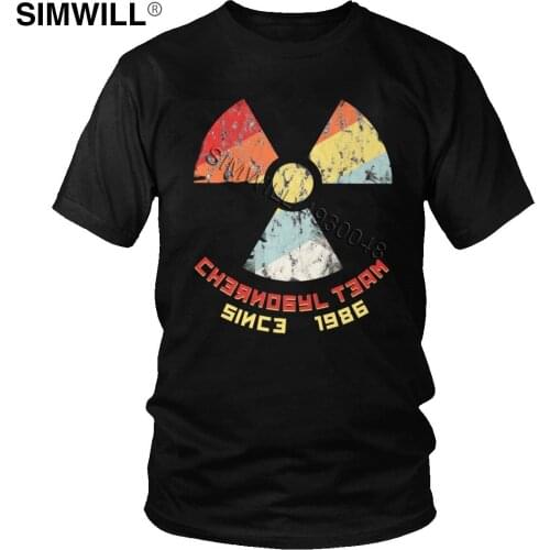 Retro Chernobyl Since 1986 T-shirt Men Trendy Short Sleeved Soft Cotton Tee Shirts Nuclear Disaster Tshirts Large Size T Shirt