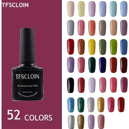 TFSCLOIN Gel Nail Polish Semipermanent Hot Color Series Gel varnishes Base and Top Coat For Nail Art Manicure Gel Polish Set